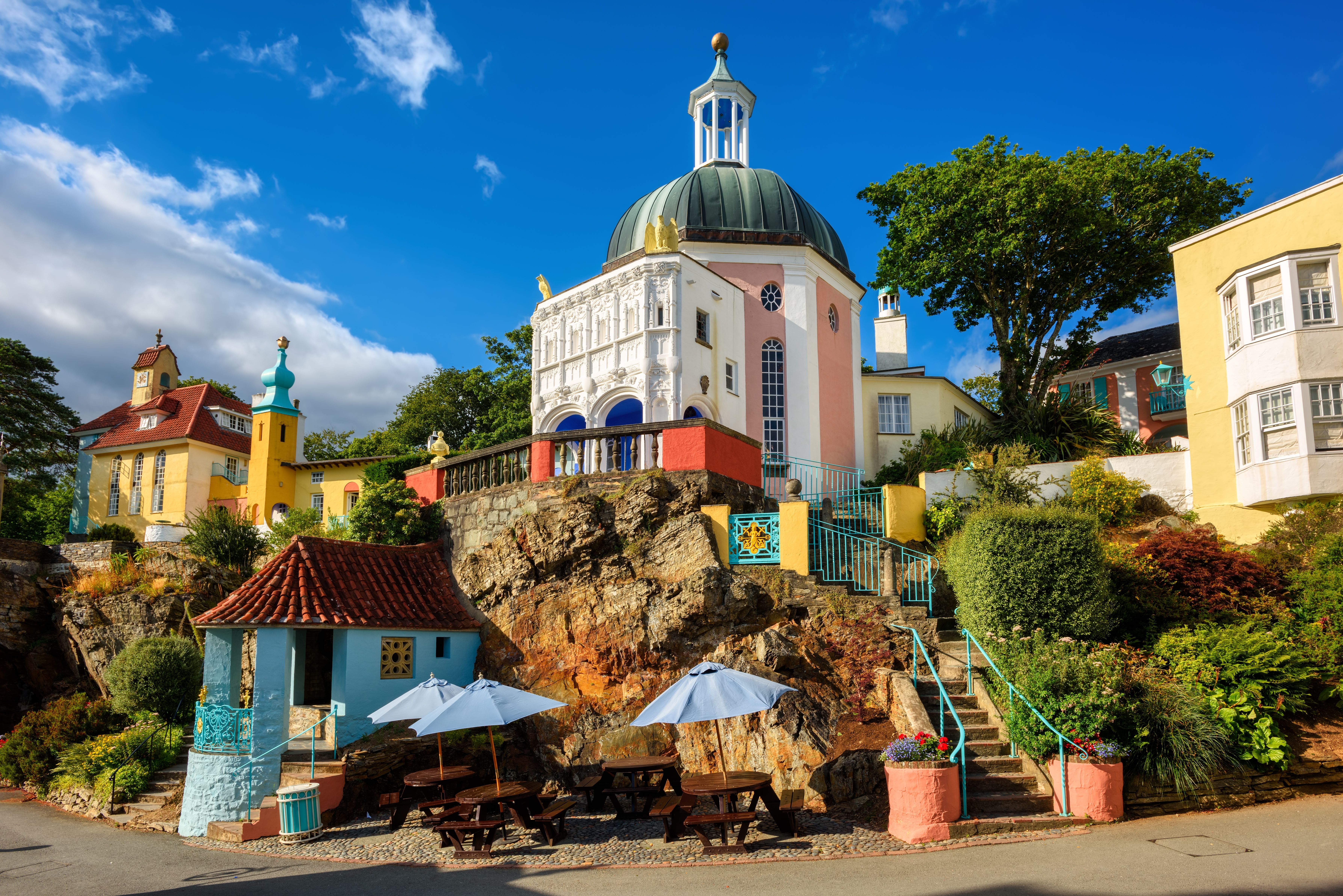 Portmeirion village in North Wales, UK