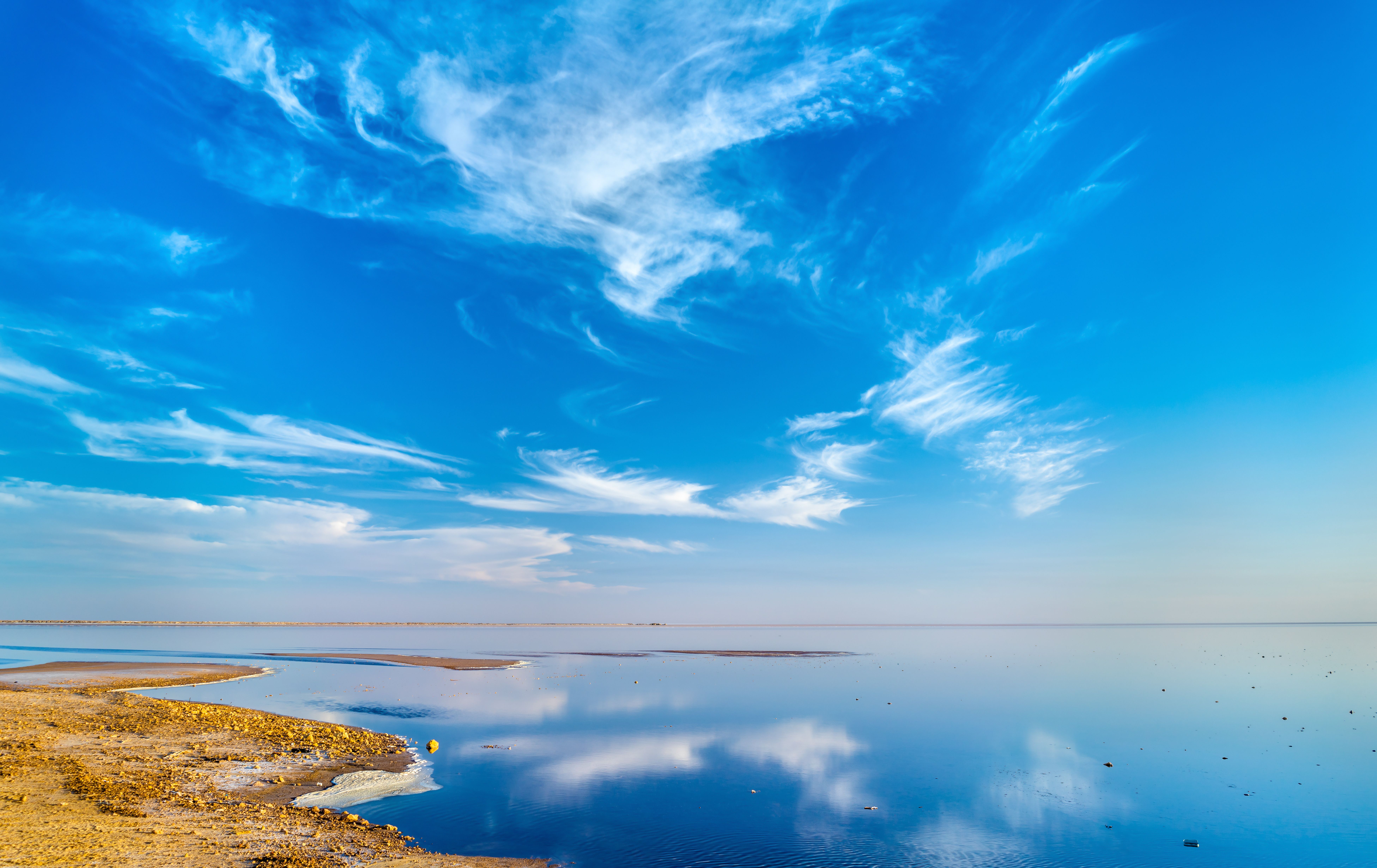 A view of Chott el Djerid salt lake in Tunisia