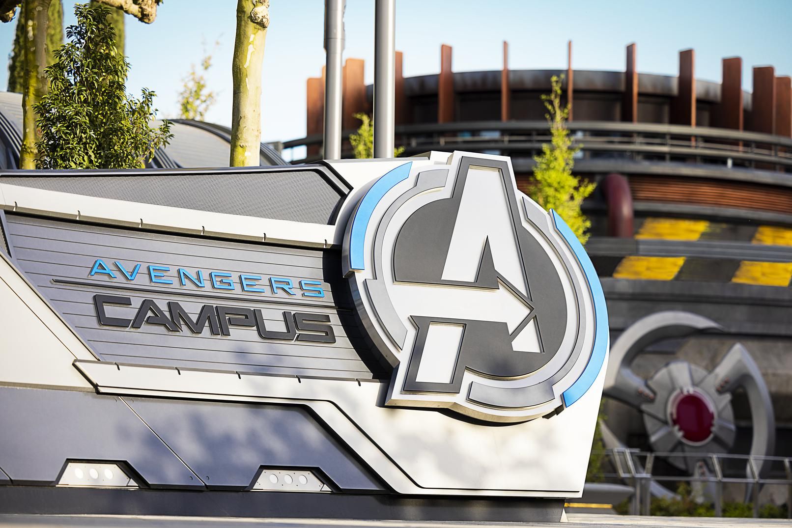 A sign for the Avengers Campus in Disneyland Paris