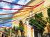 Colourful street bunting in Mahon, Menorca