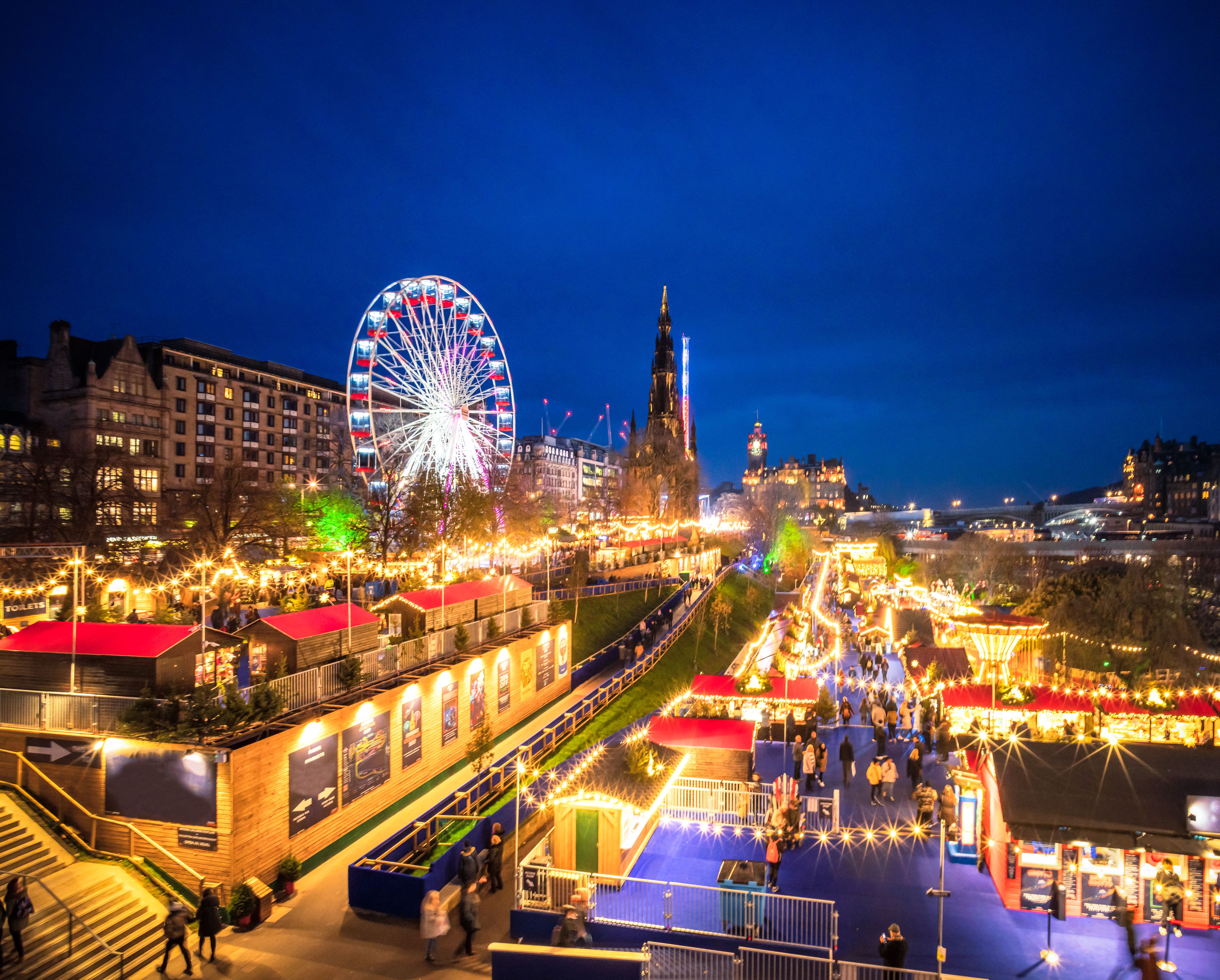 Edinburgh's illuminated Christmas attractions in Princes Street Gardens