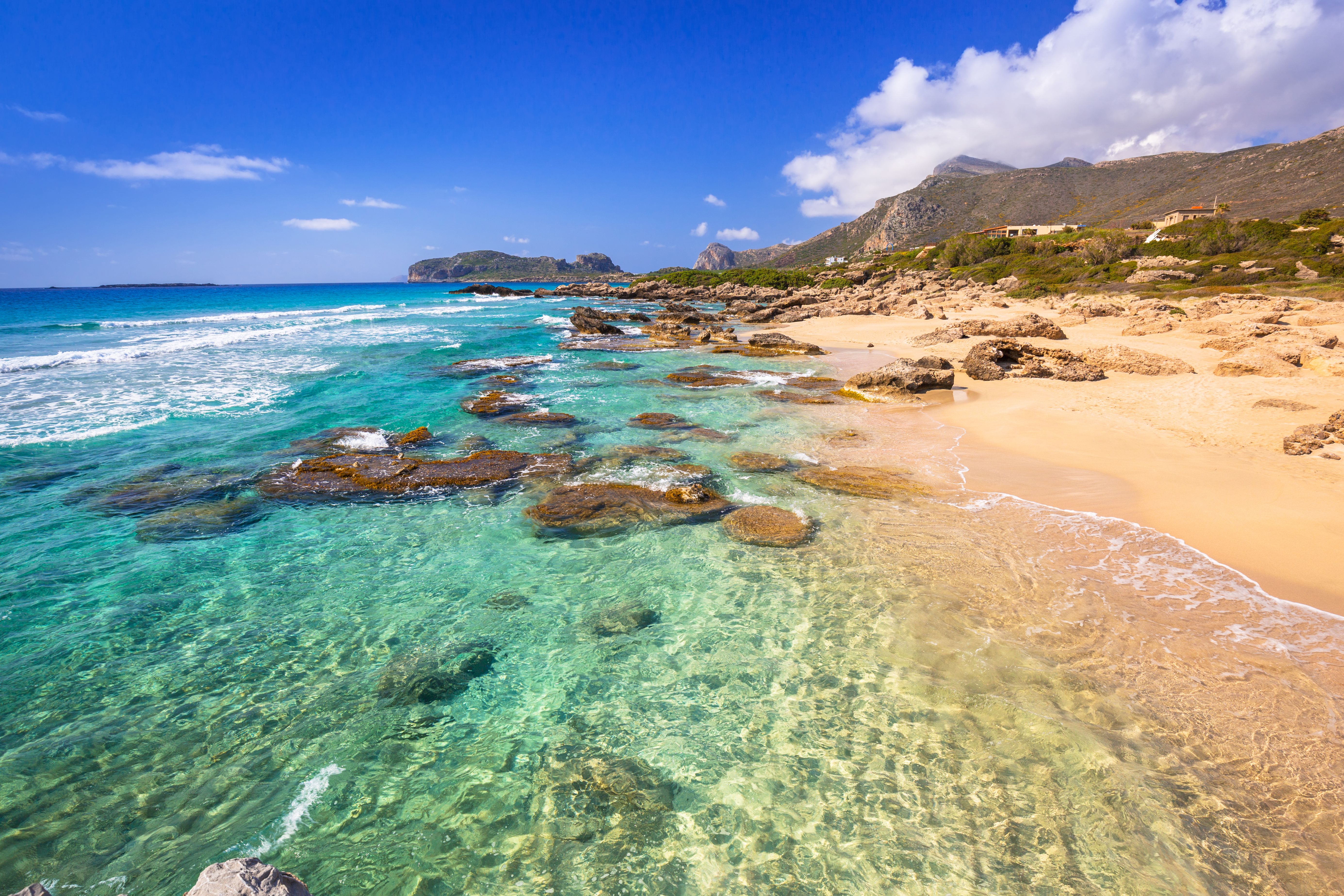 A view of Falassarna beach in Crete, Greece