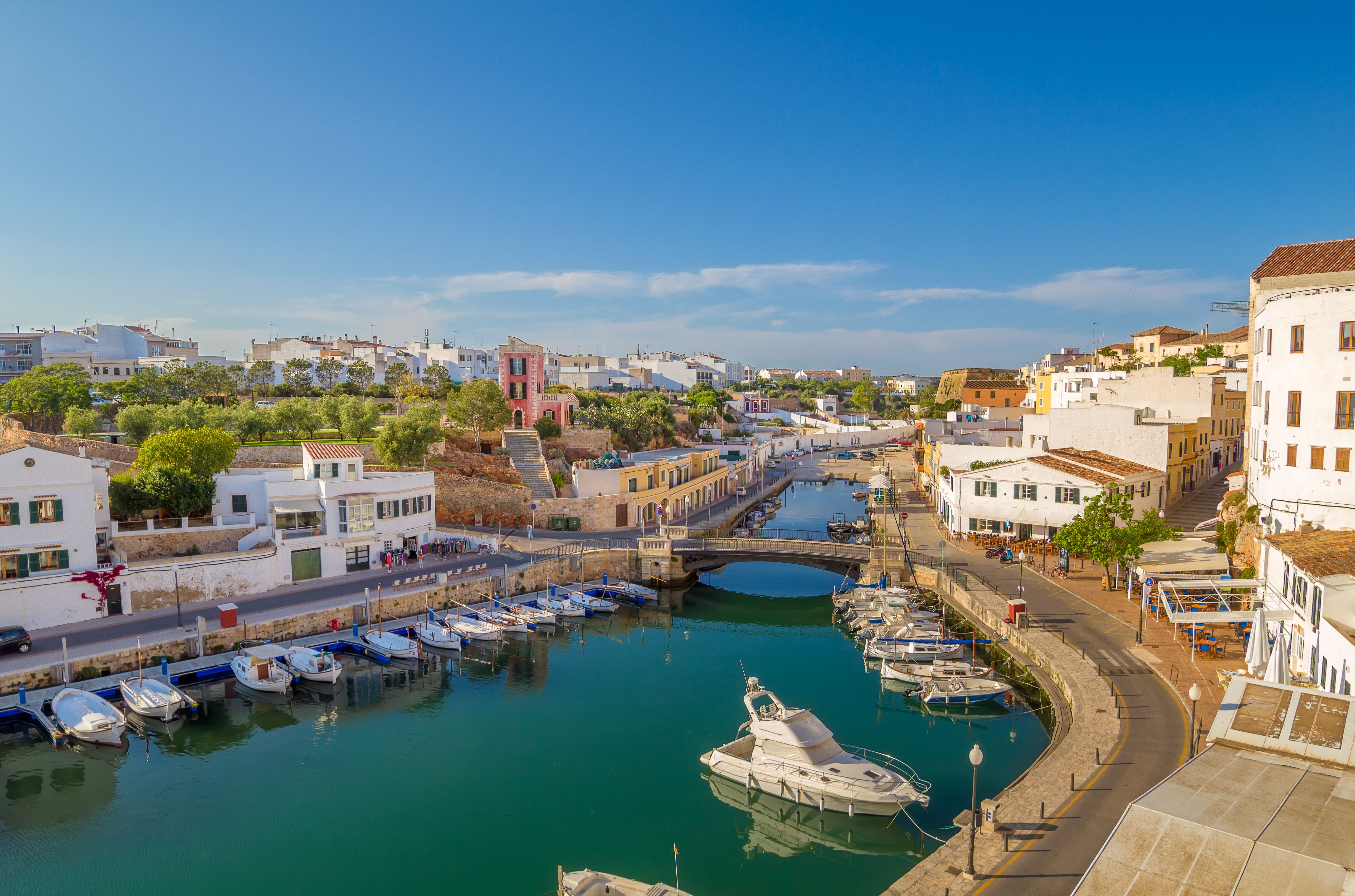 View of the old town and harbour in Ciutadella, Menorca, Balearic Islands