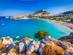 A view of Lindos town and bay in Rhodes, Greece