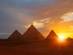 Giza Pyramids at sunset in Cairo, Egypt