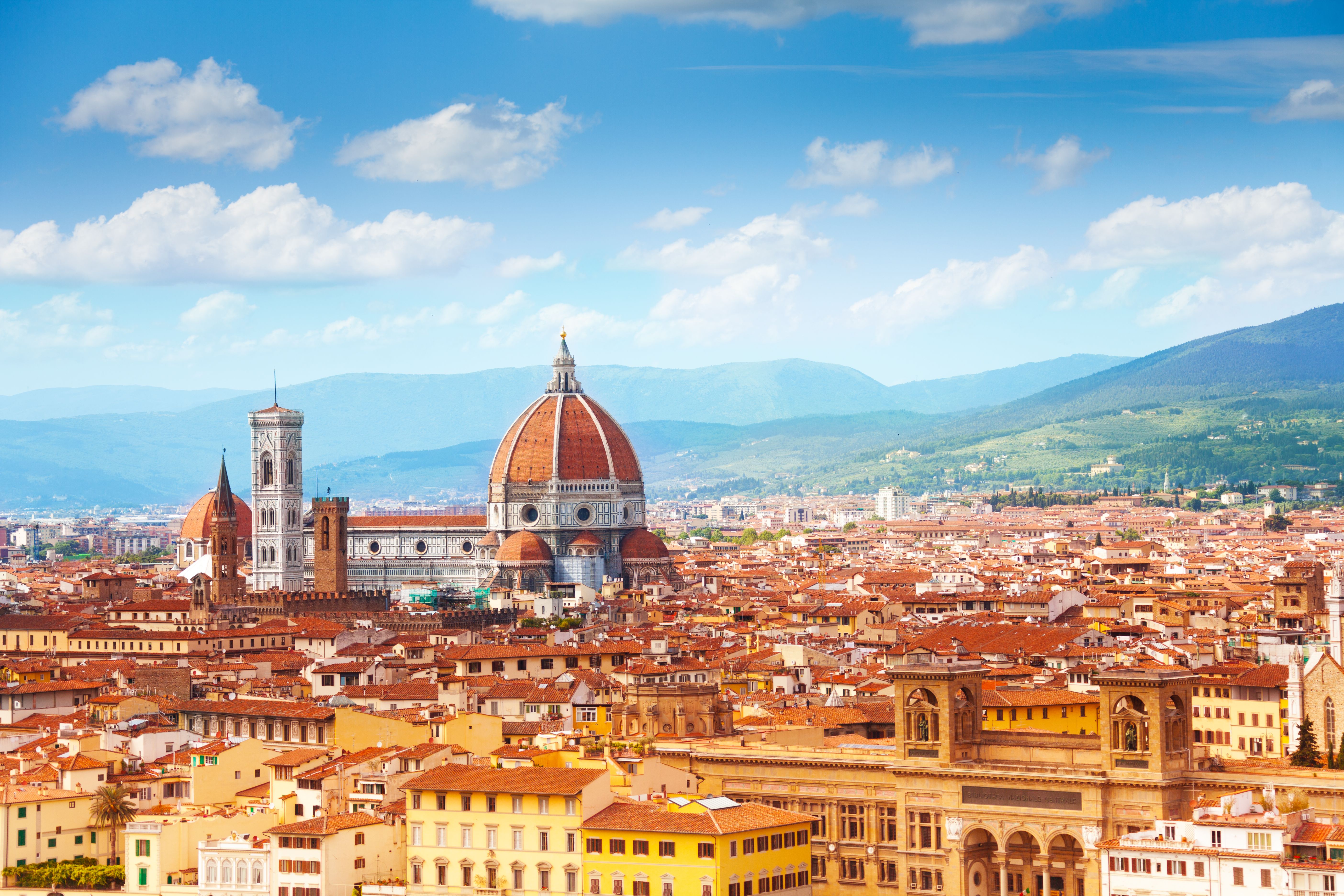 Florence's iconic domed cathedral towering above the rest of the city's skyline