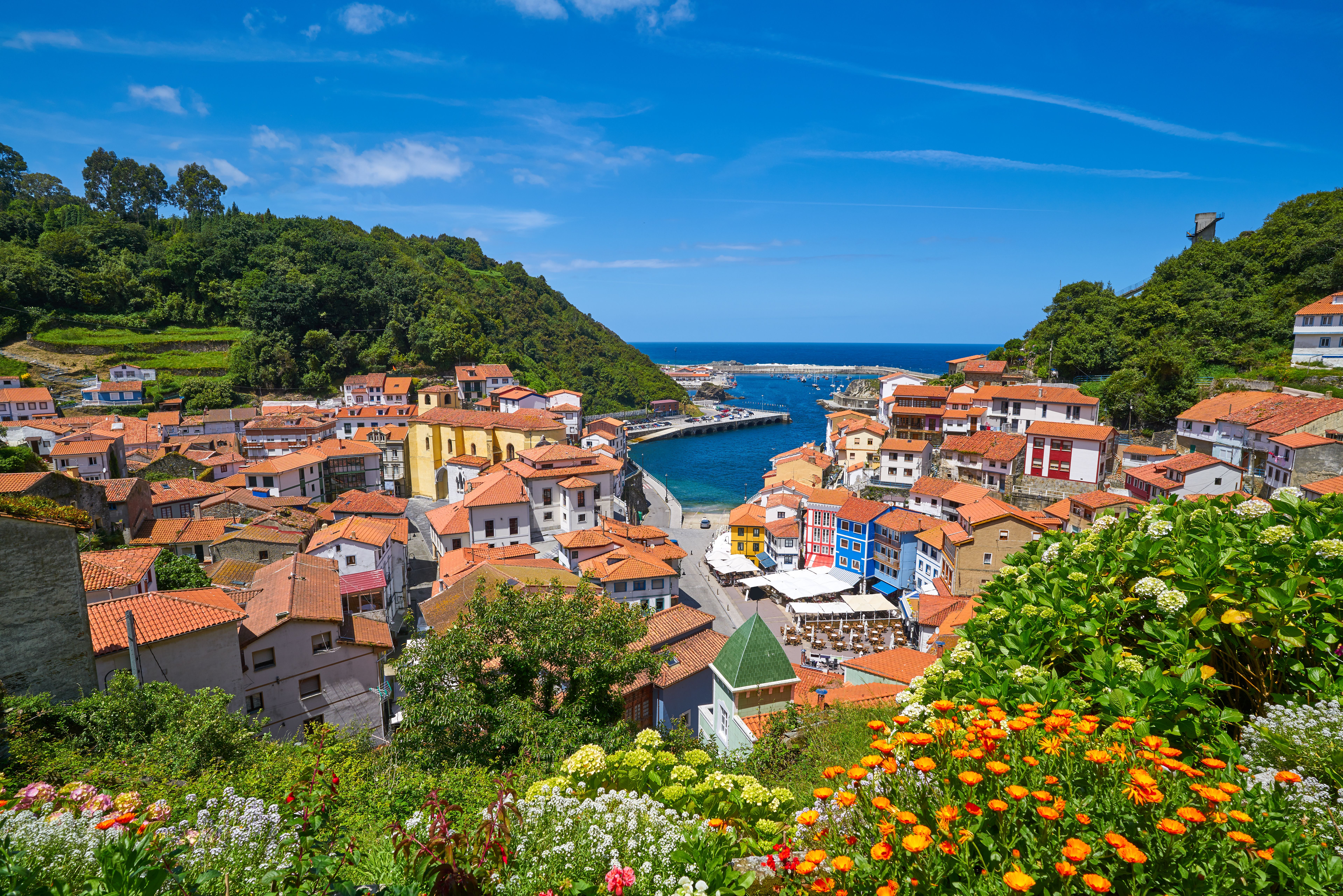 A view of Cudillero village in Costa Verde, Spain
