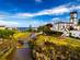 View of over the Ribeira Grande river in Sao Miguel, Azores on a sunny day