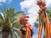 Colourful carnival poles at a festival in the Canary Islands