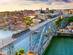 View over Porto city with the Douro River and Dom Luis I Bridge.