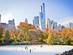 Ice skaters in Central Park on a winter's day in New York