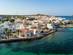 Scenic aerial view of Fornells village in Menorca