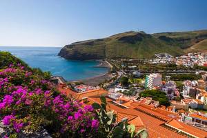 Scenic view of the coast at Playa de Santiago, La Gomera, Canary Islands, Spain