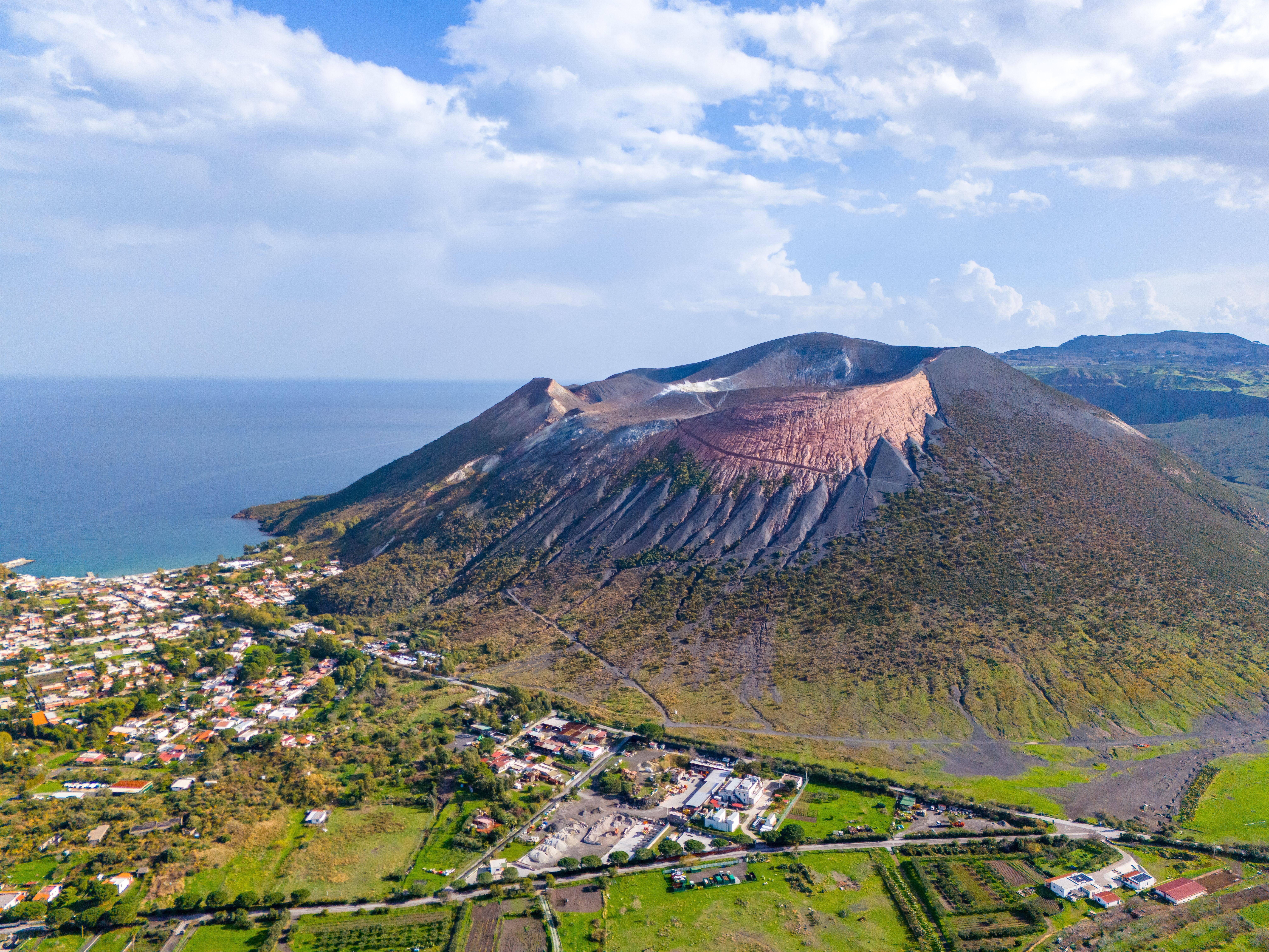 Aerial view of Vulcano Island in Sicily, Italy