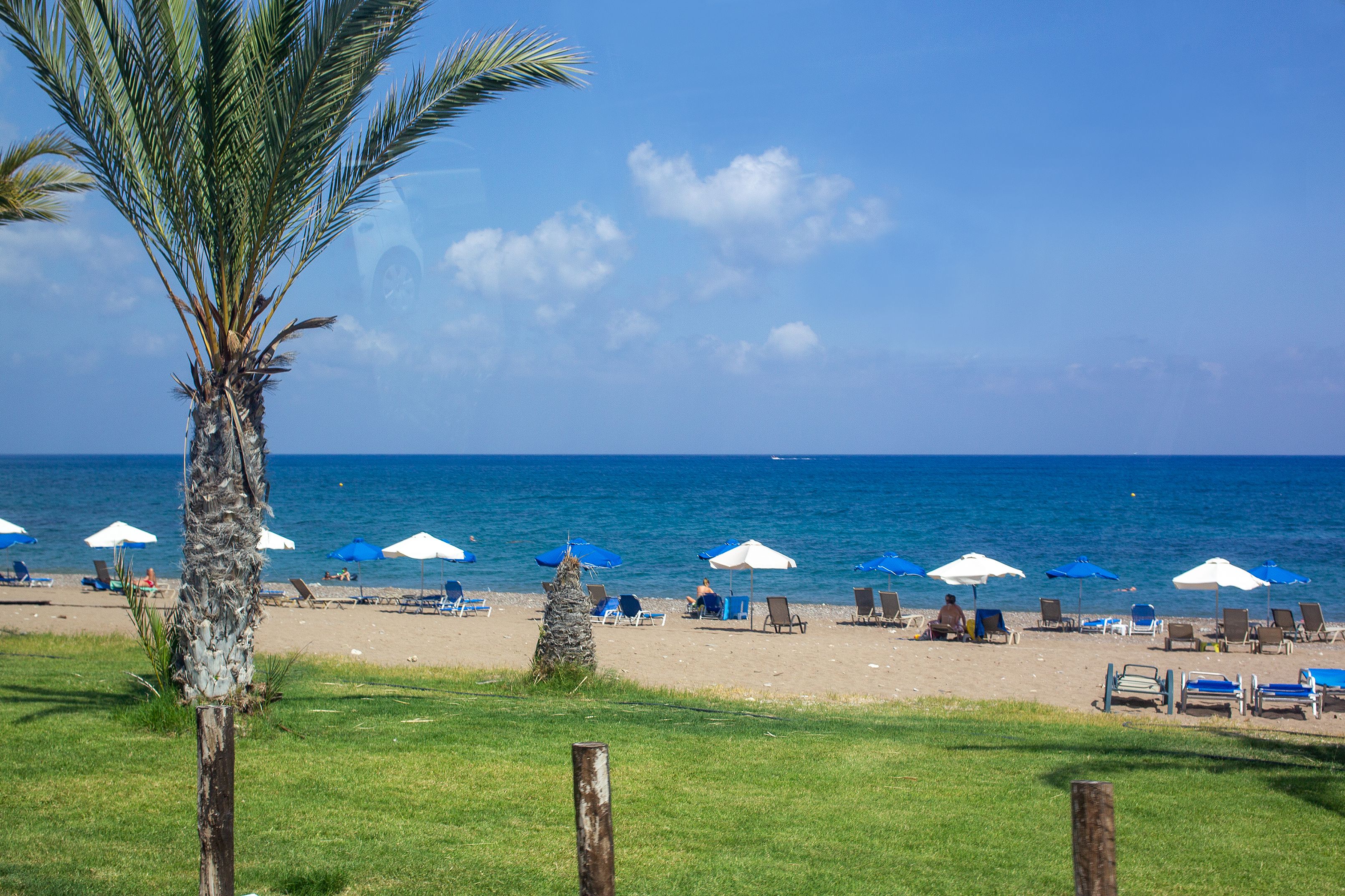 A view of Geroskipou beach (also known as Atlantida beach or Rikkos beach), near Paphos, Cyprus