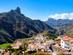 View of a small village nestled among the mountains and valleys of Gran Canaria