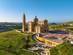 An aerial view of the The Basilica of Ta' Pinu in the town of Garb in Gozo, Malta