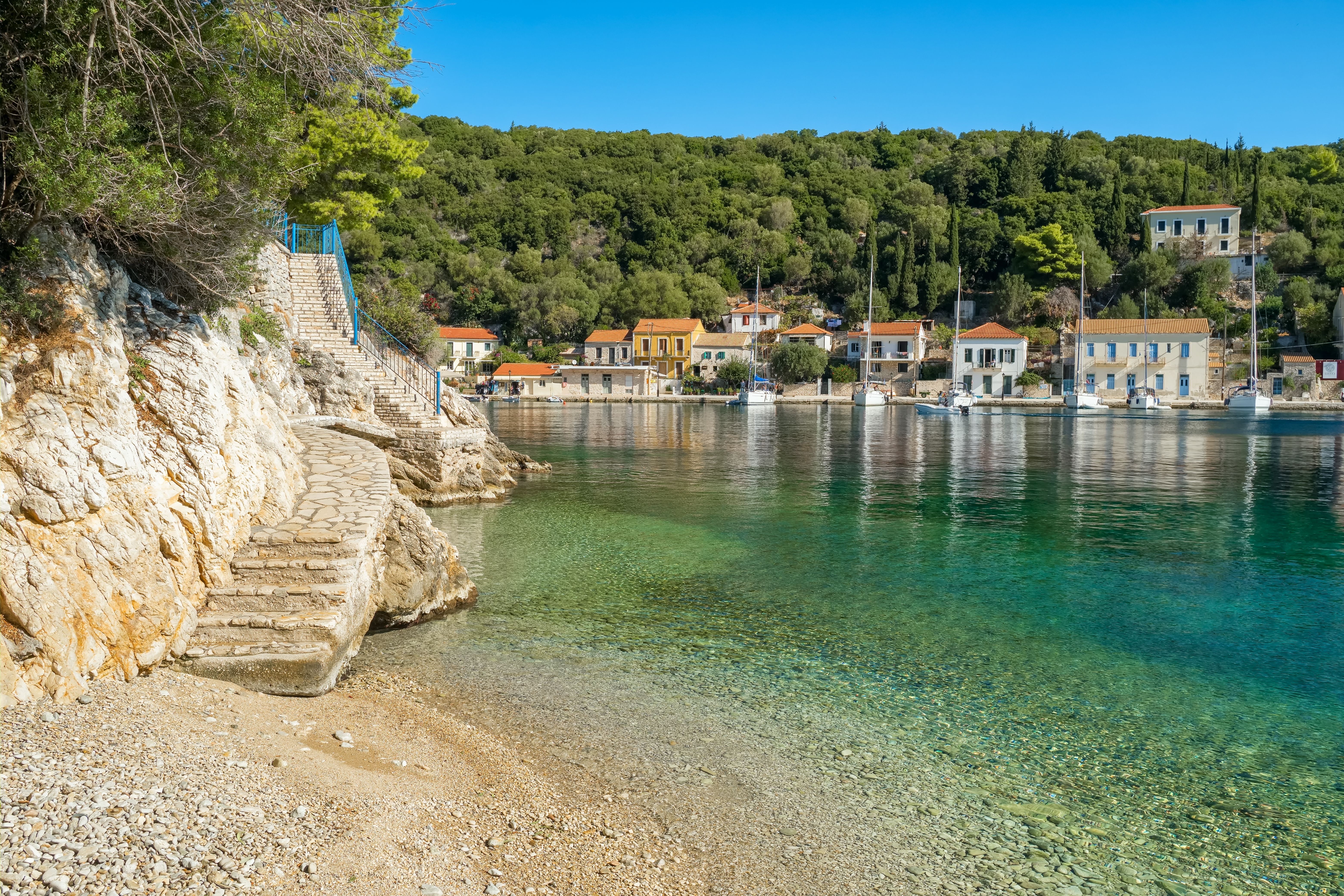 Kioni fishing village on the Ithaca island, Kefalonia