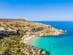 An aerial view of Paradise beach in Malta