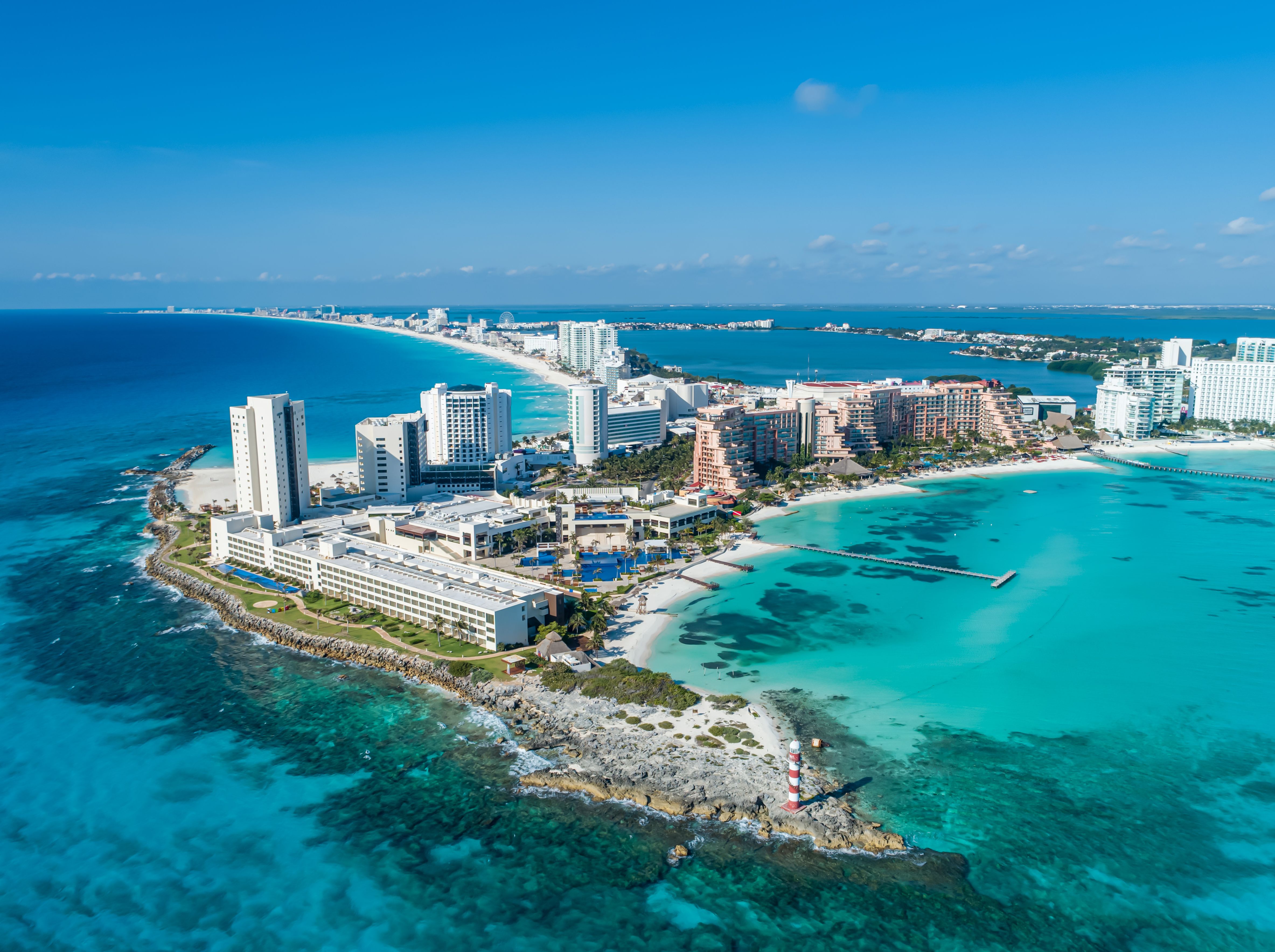 Aerial view of Cancun