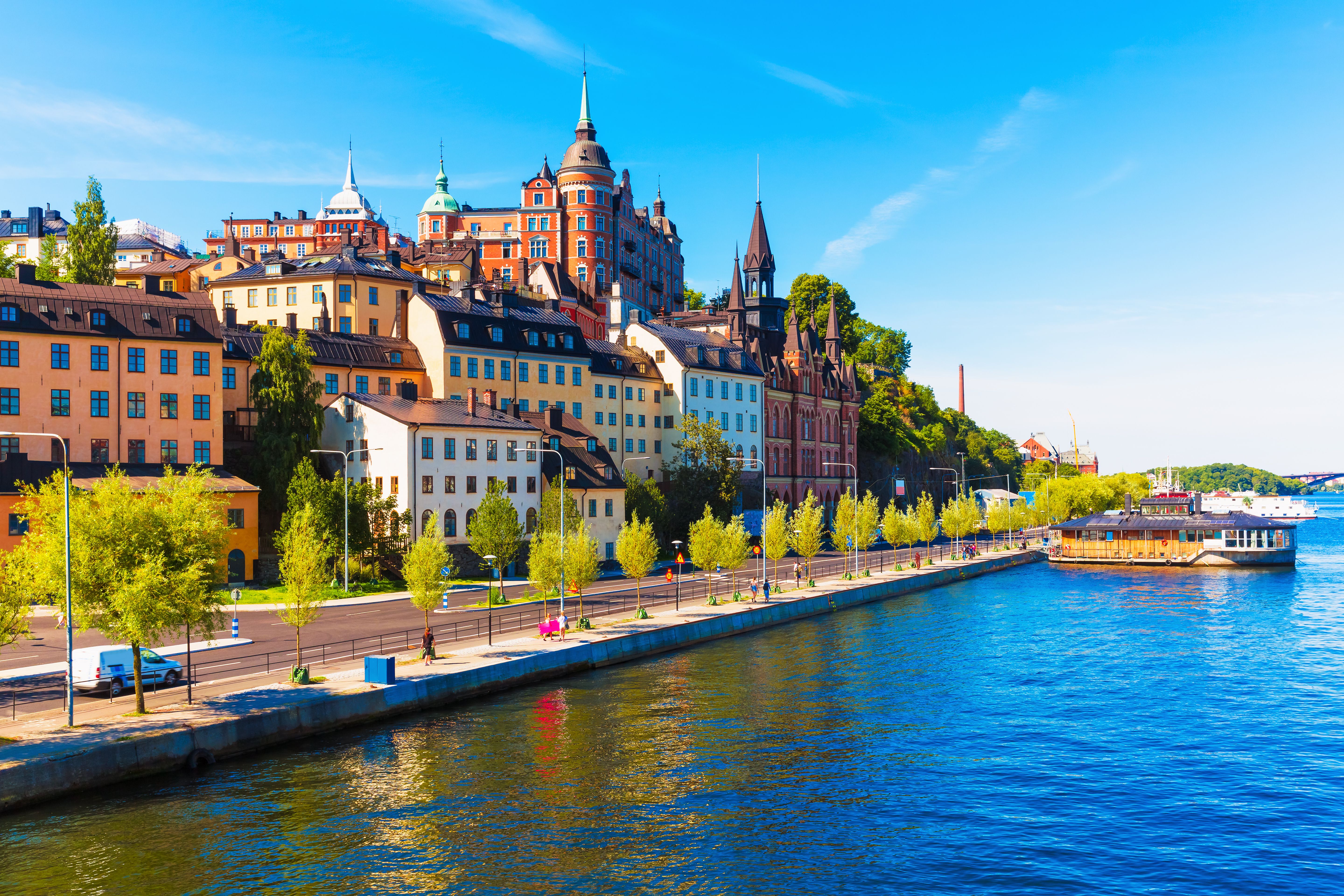 View of the Old Town pier in Stockholm, Sweden