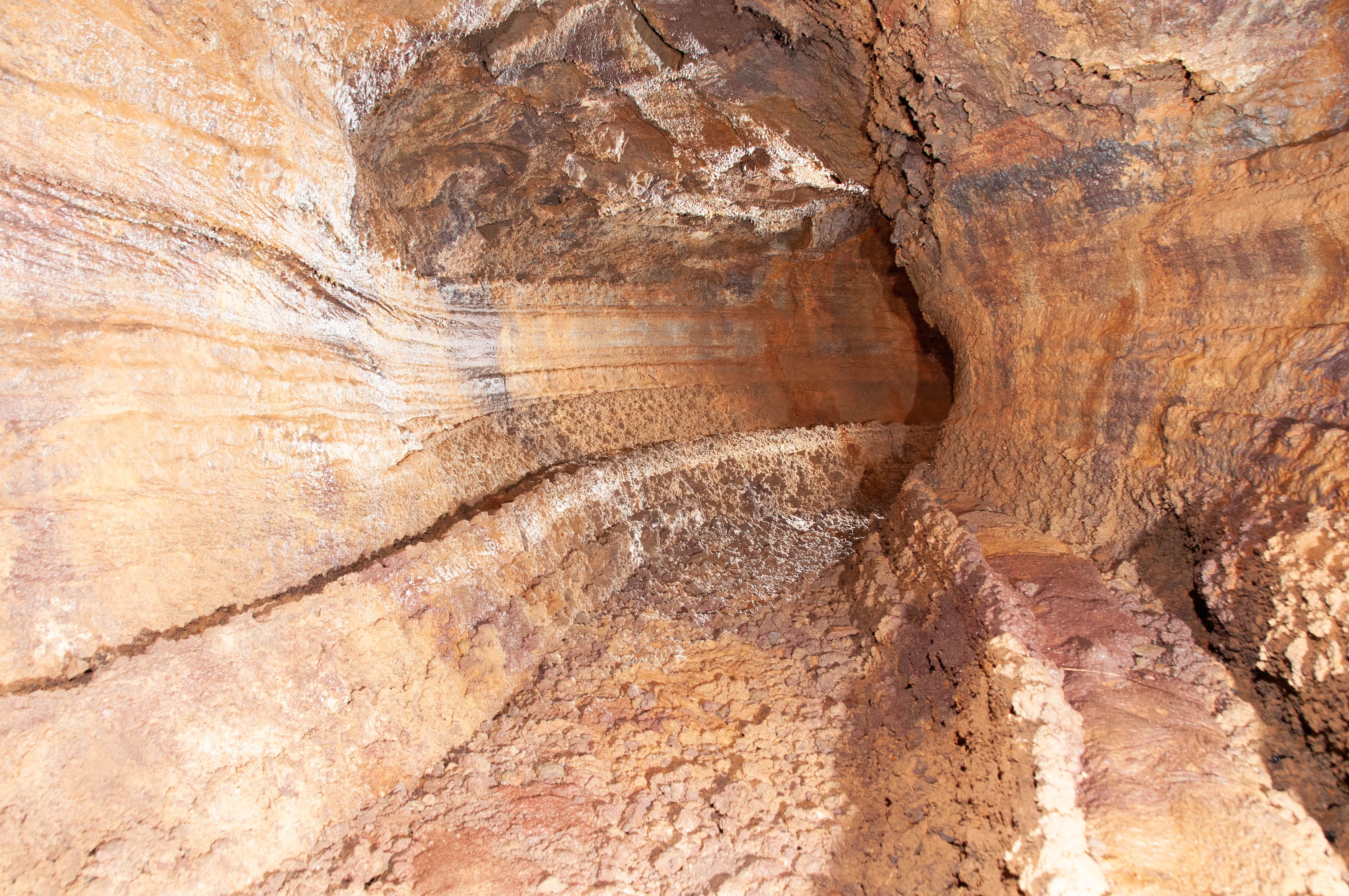 A view inside the Cueva del Viento (Cave of winds) volcanic tube in Tenerife