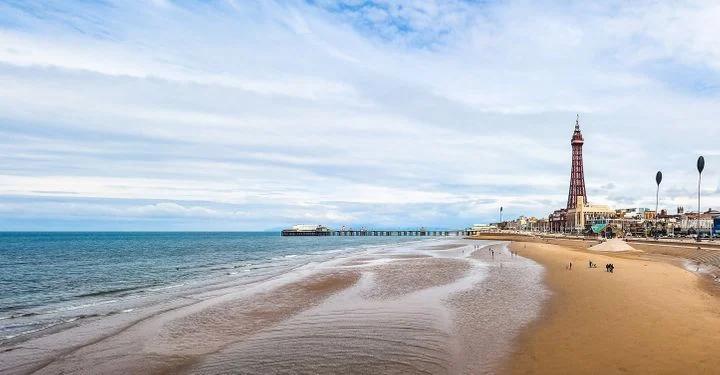 Blackpool beach and tower