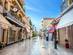 A view down one of the main shopping streets in Argostoli old town, Kefalonia.