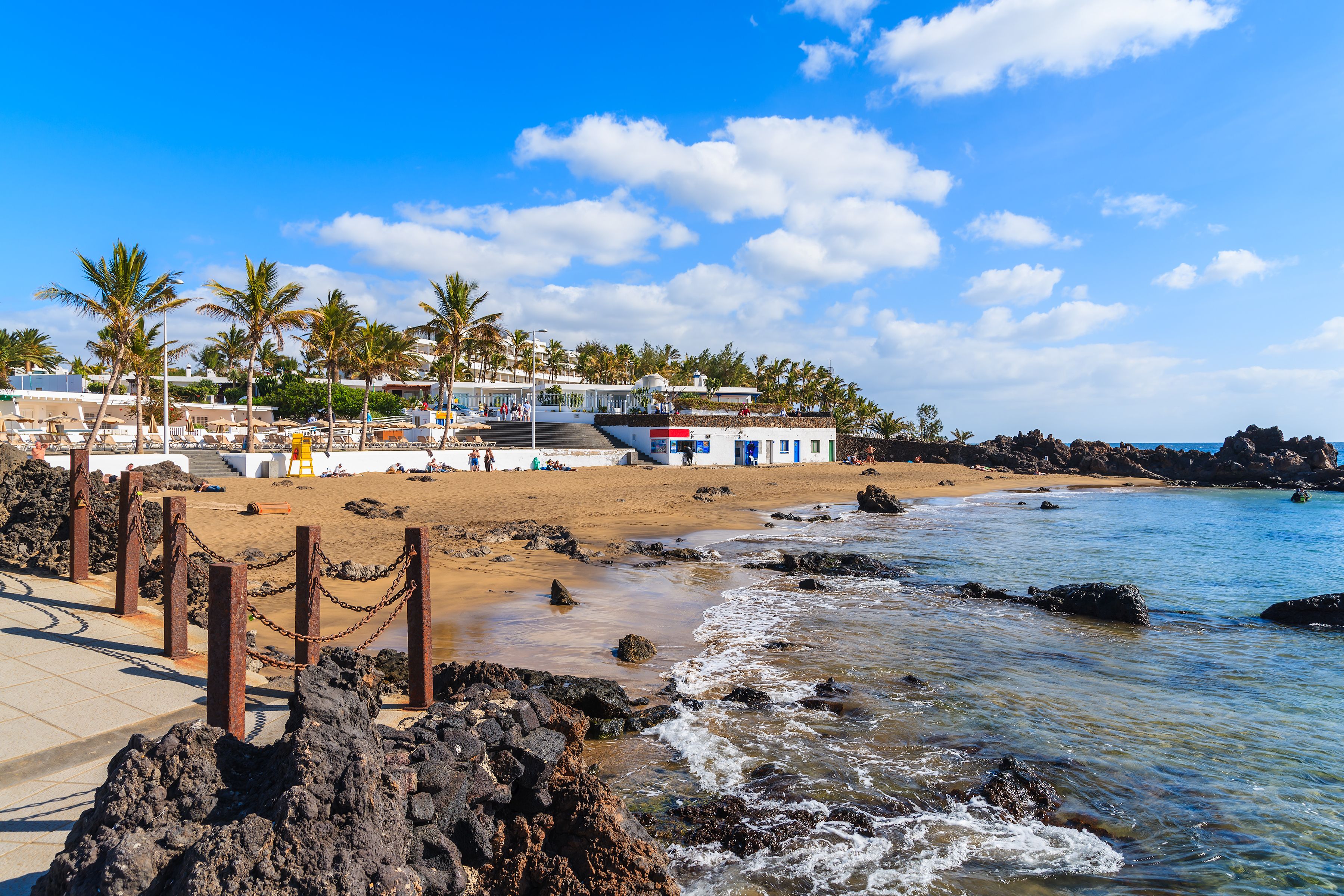 A view of Puerto del Carmen resort and beach in Lanzarote