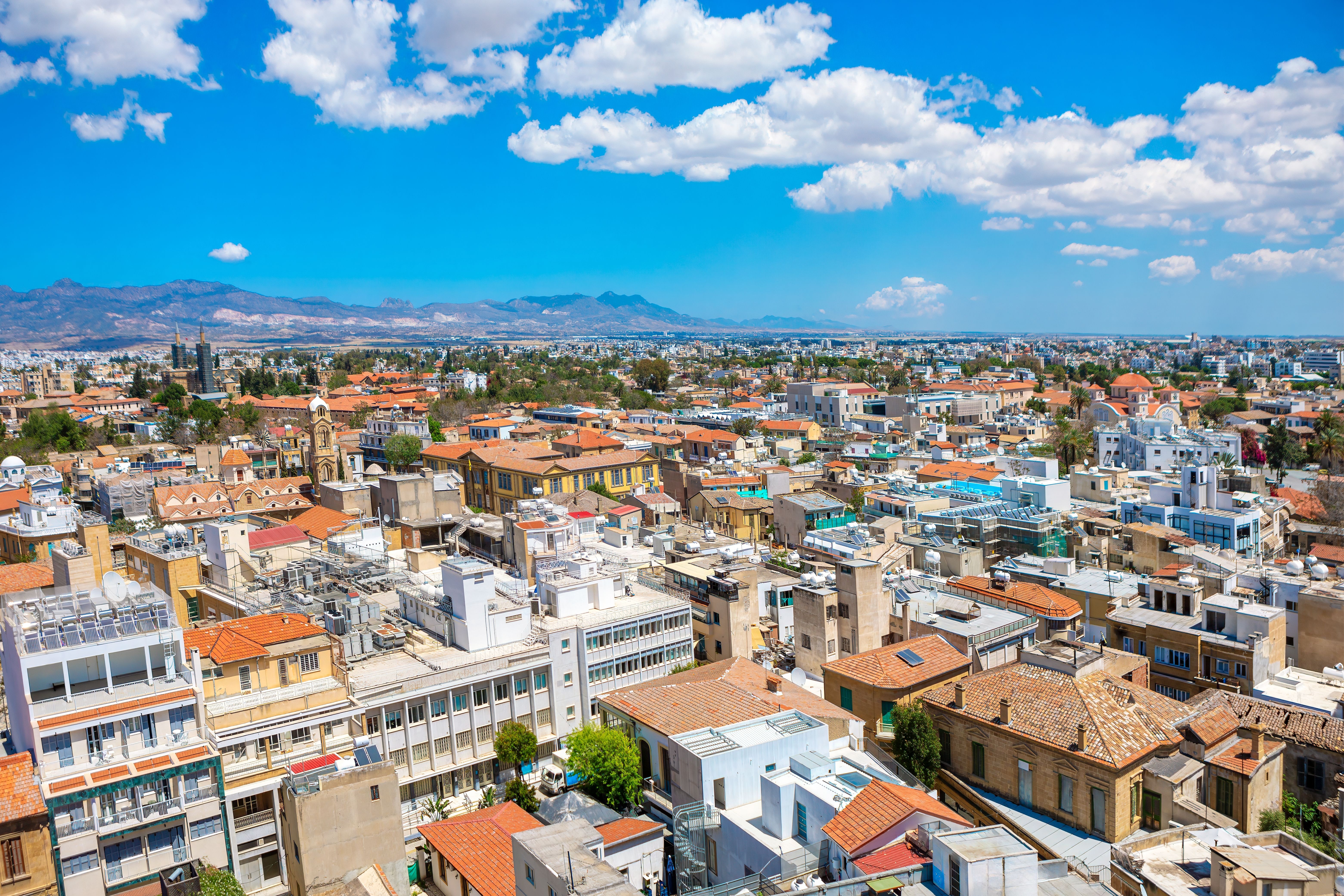 Panoramic view of Nicosia city in Cyprus in a summer day