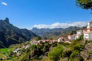 A view of the village of Tejeda and surrounding countryside in Gran Canaria