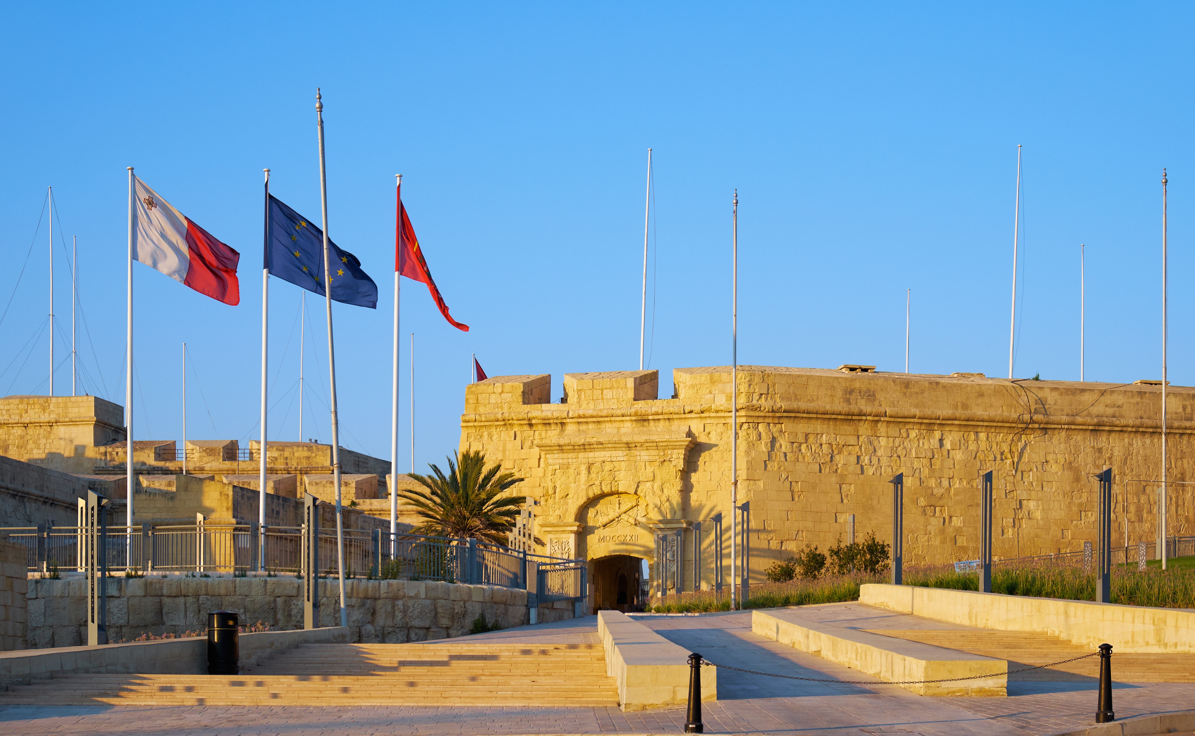 A view of the entrance to the Malta at War Museum in Malta
