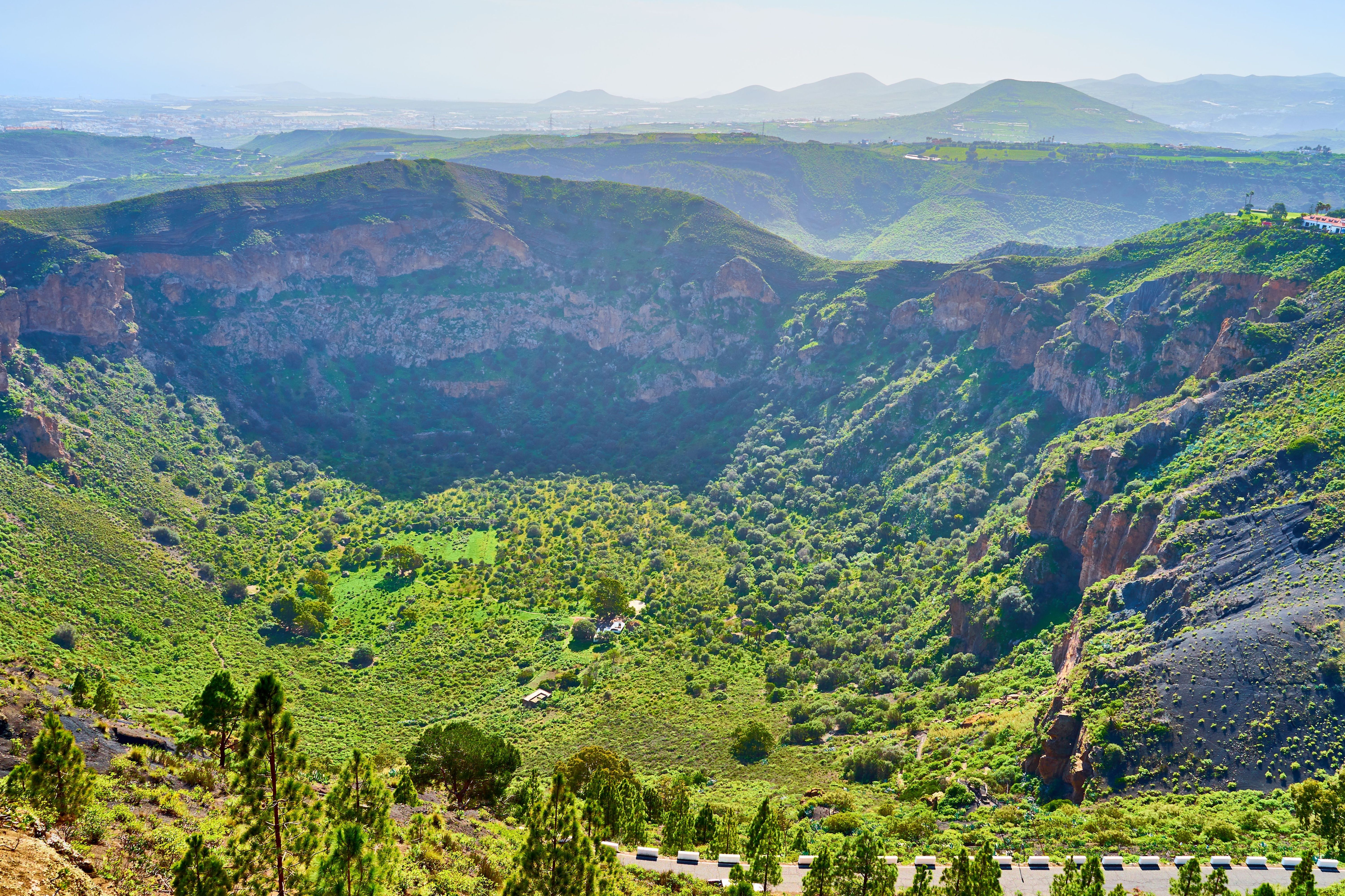 View of Caldera de Bandama - a volcanic crater, in Gran Canaria