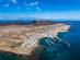 Aerial view of La Graciosa Island near the north shore of Lanzarote, Spain