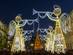 Giant angel illuminations and Christmas lights at City Hall in Seville, Spain