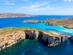 An aerial view of the Blue lagoon in Comino, Malta