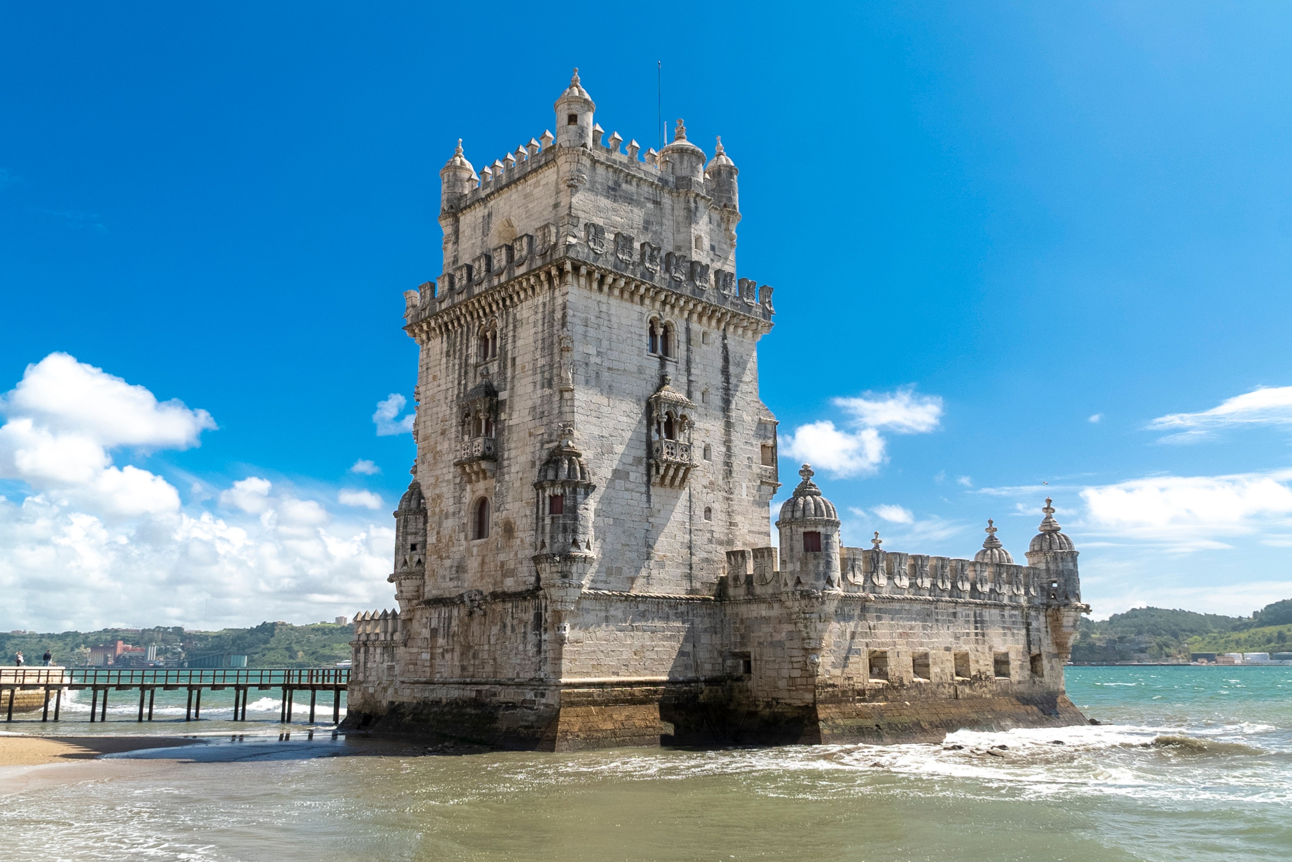 View of Belém Tower in Lisbon, Portugal
