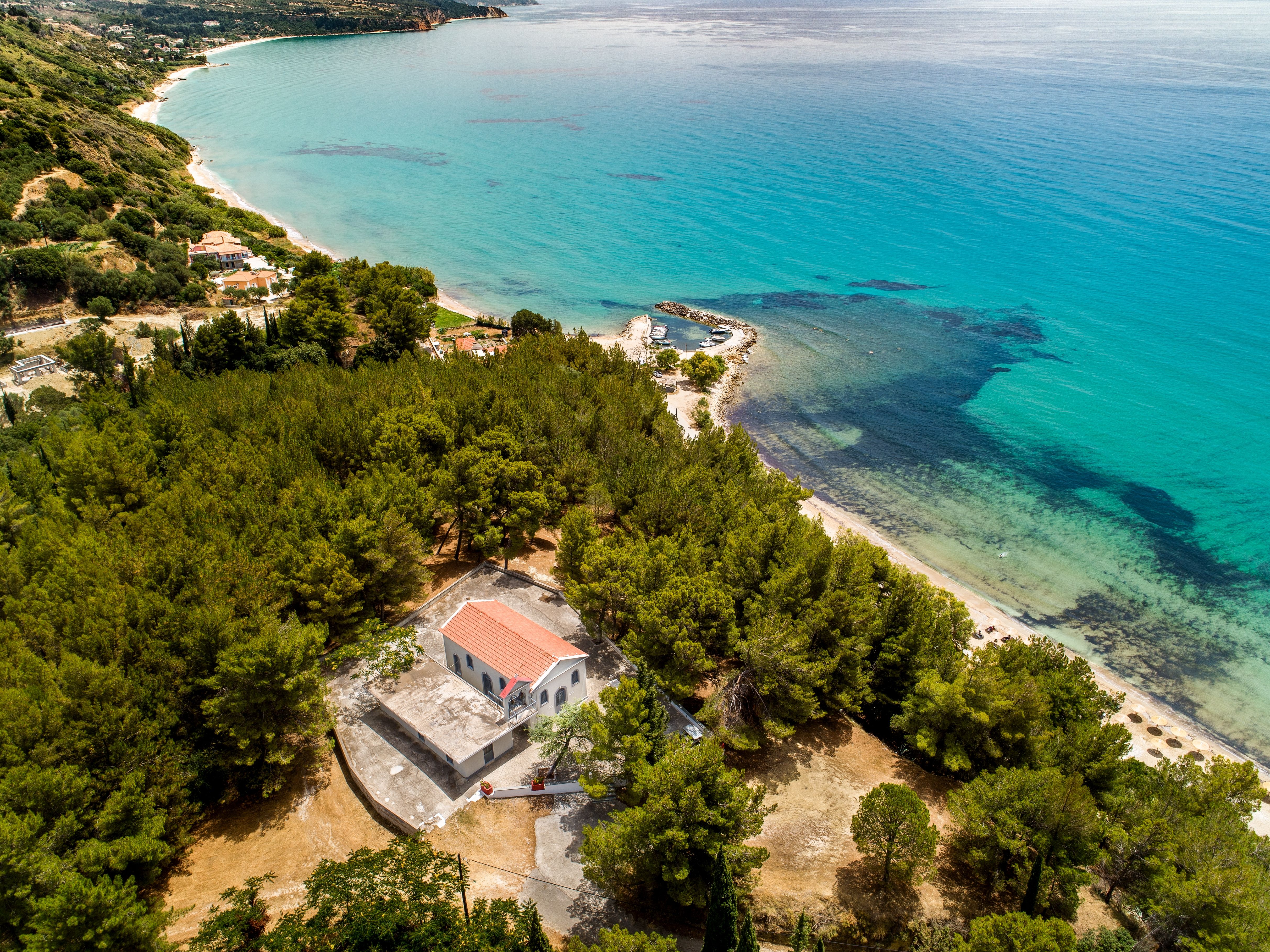 Drone photo of Trapezaki coastline in Kefalonia