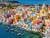 Colourful traditional houses in the Old town port of Procida island, Italy