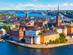 Scenic summer aerial panorama of the Old Town (Gamla Stan) in Stockholm, Sweden