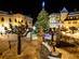 Illuminated Central Square of Megeve on Christmas Eve in the French Alps