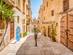A traditional paved street in Valletta city centre in Malta