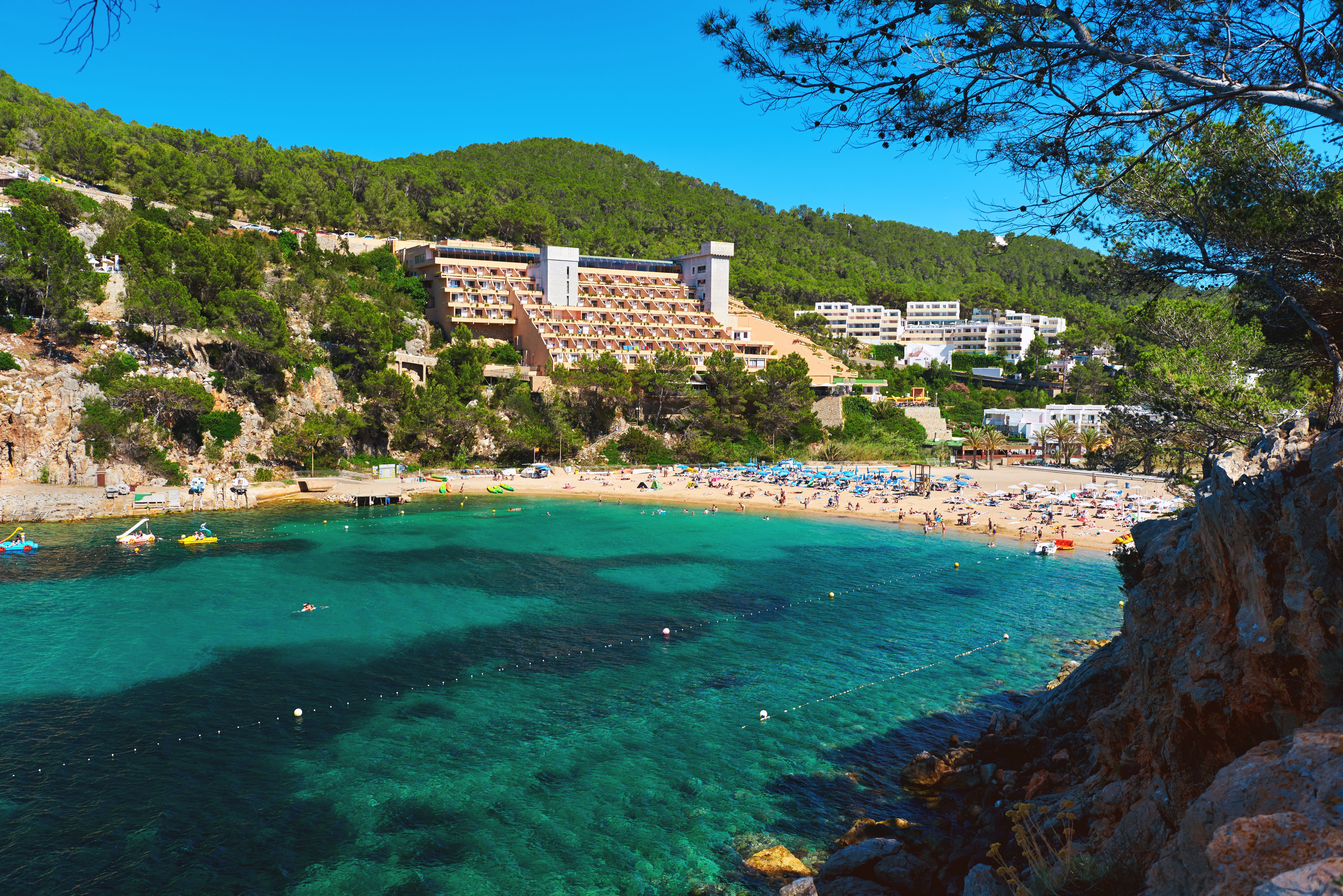 View of Puerto de San Miguel resort and beach in Ibiza