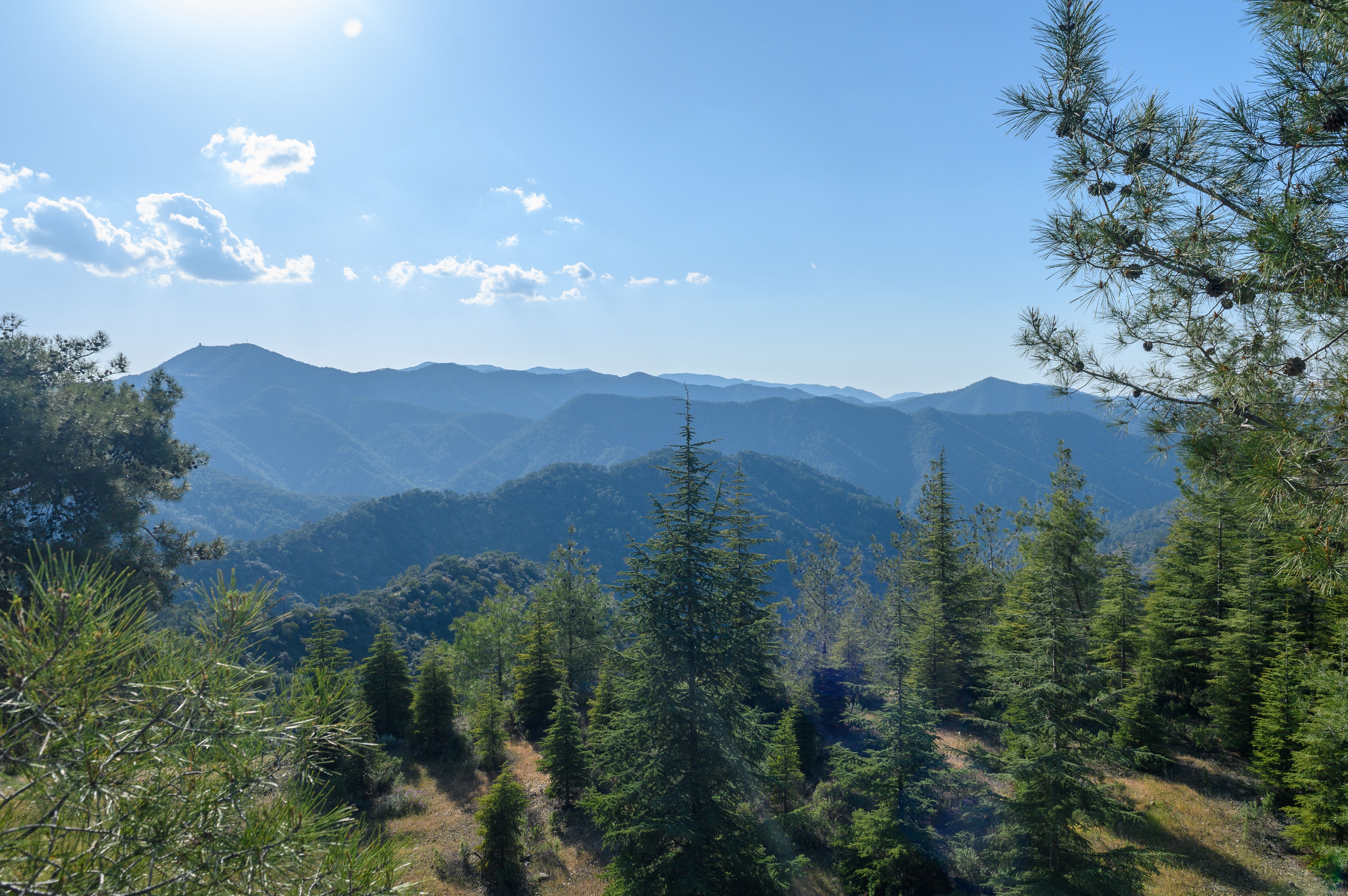 View from Mount Olympus in the Troodos Mountains, Cyprus
