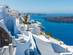 View over the whitewashed, cliff-edge buildings overlooking Santorini's caldera