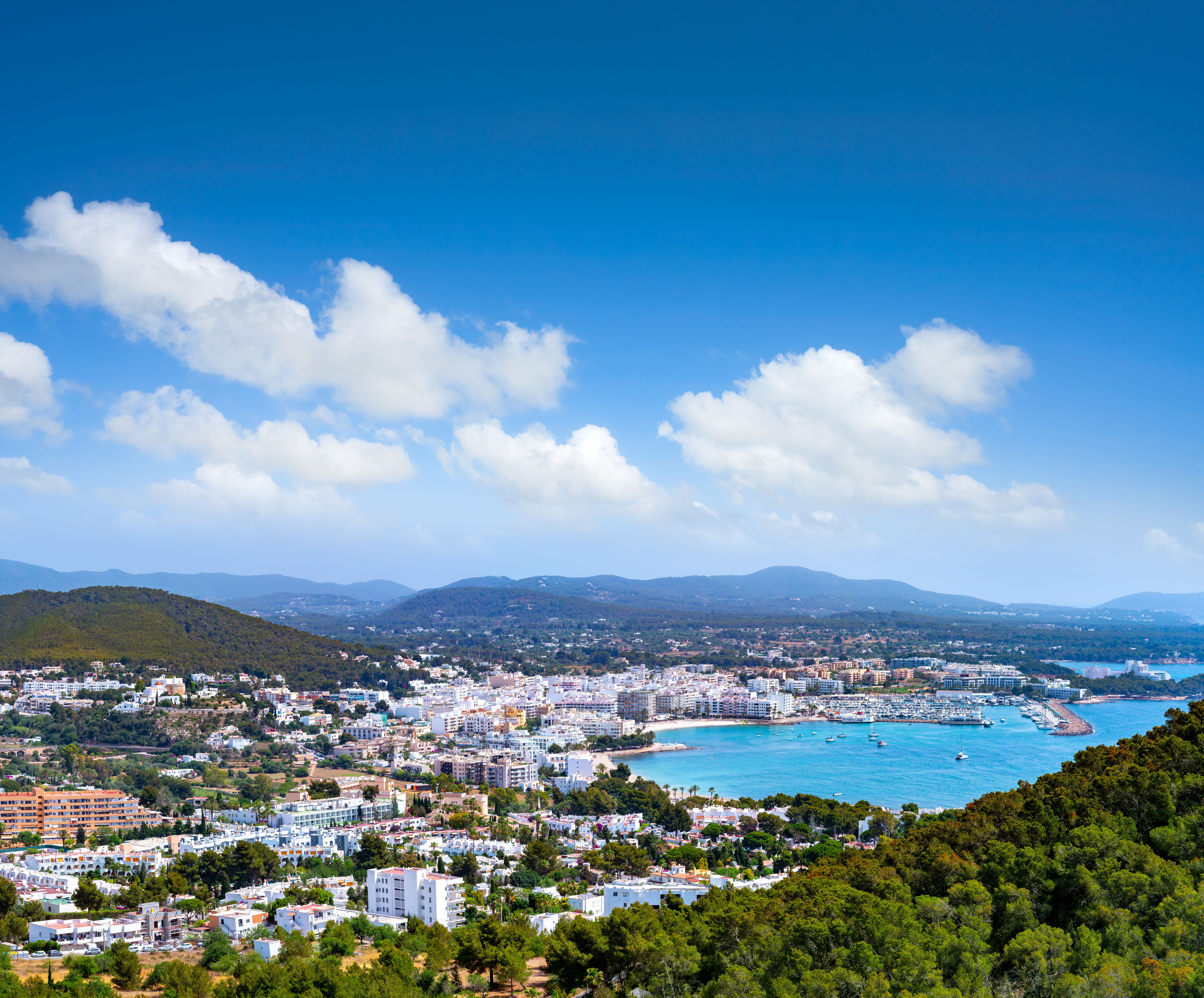 View of Santa Eulalia in Ibiza