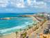 An aerial view of Monastir coastline in Tunisia.
