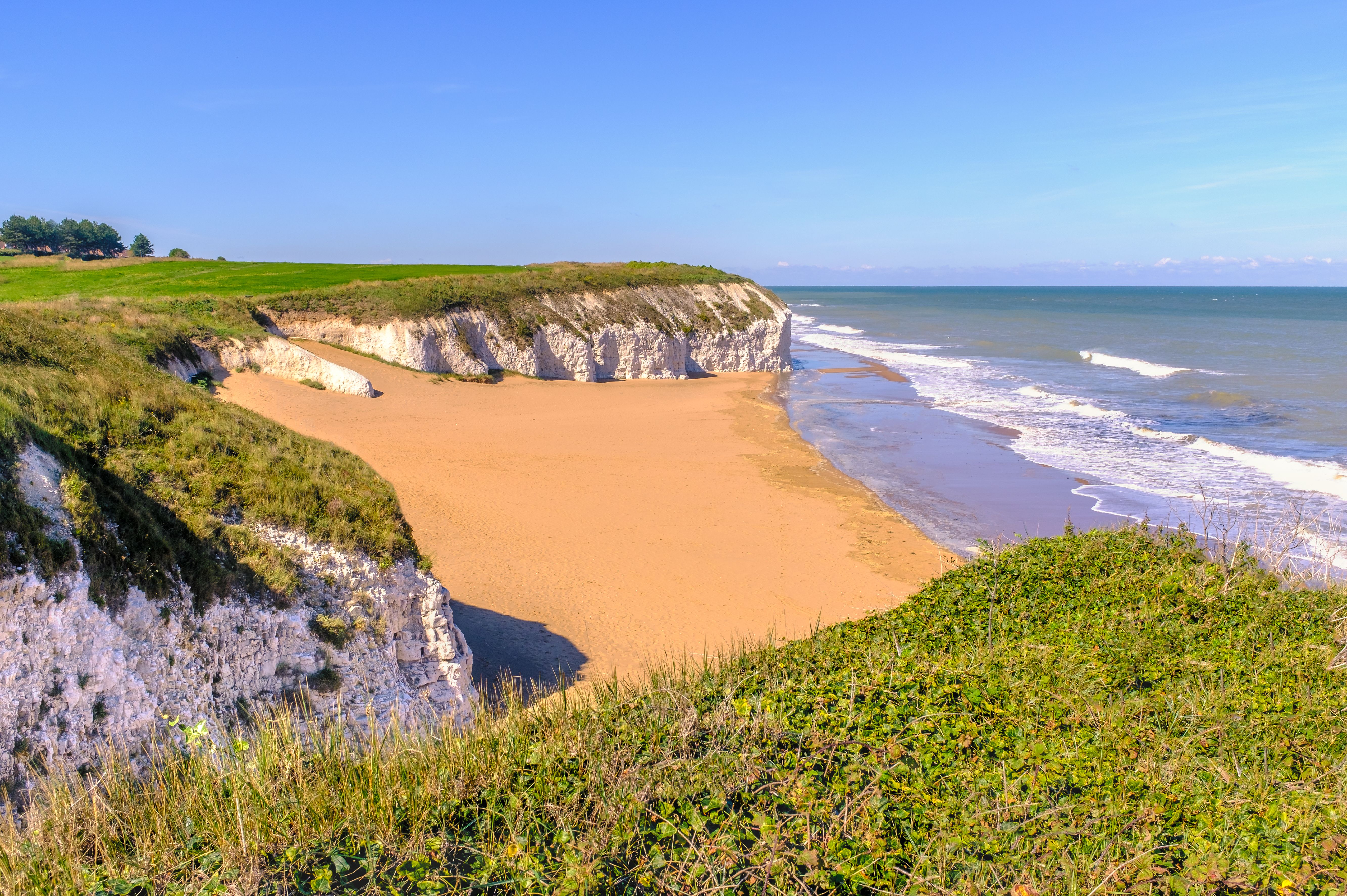 A view of Botany Bay beach in Kent, UK