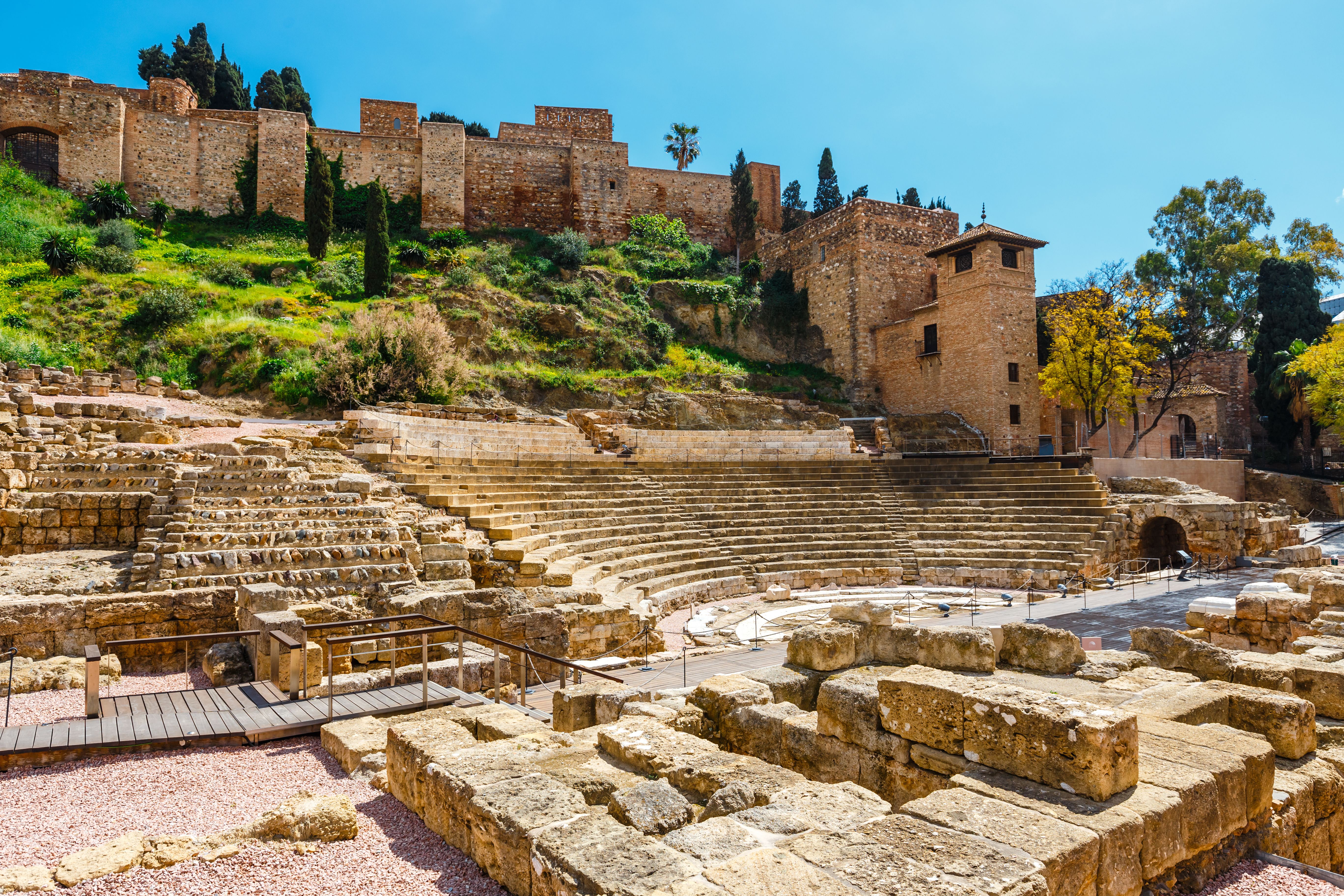 A view of Gibralfaro Castle in Malaga