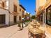 Restaurant tables in Port Pollenca old town in Majorca, Balearic Islands